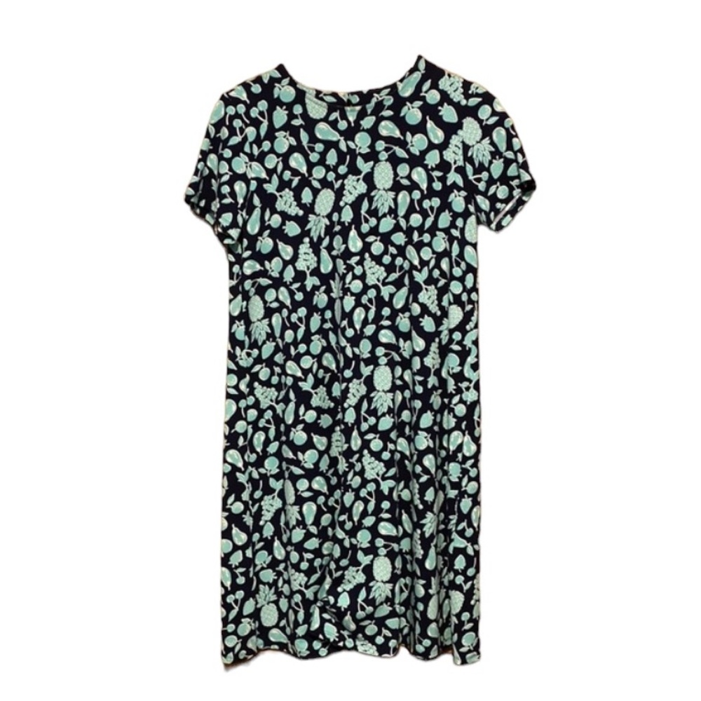 J Jill Wearever Collection midi dress keyhole back pineapple print size xs.